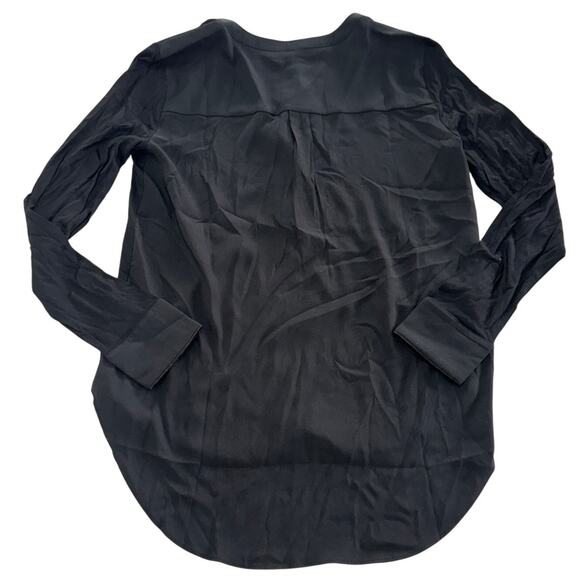 Ann Taylor Top Womens Small Black V Neck High Low Blouse - Picture 2 of 8